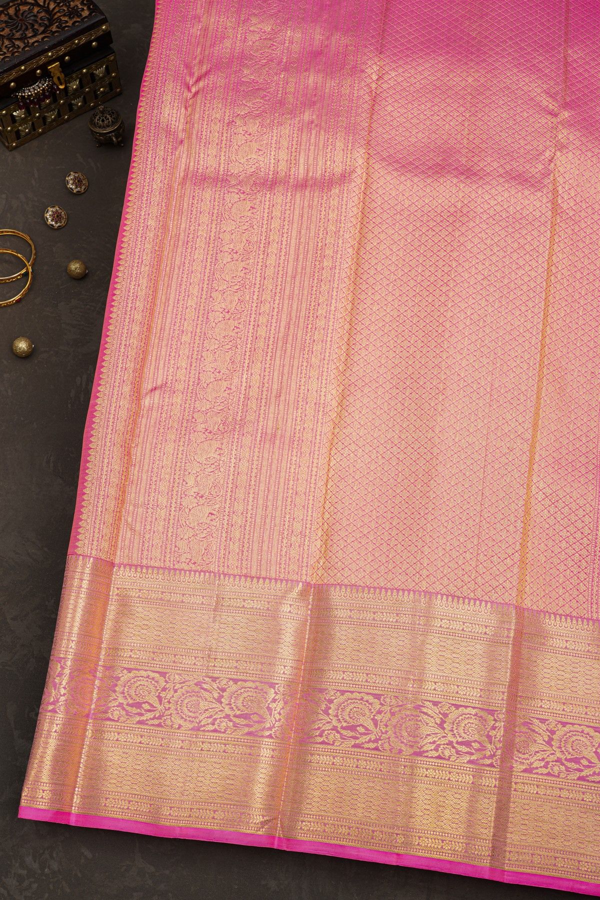 Kancheepuram Silk Pink Saree