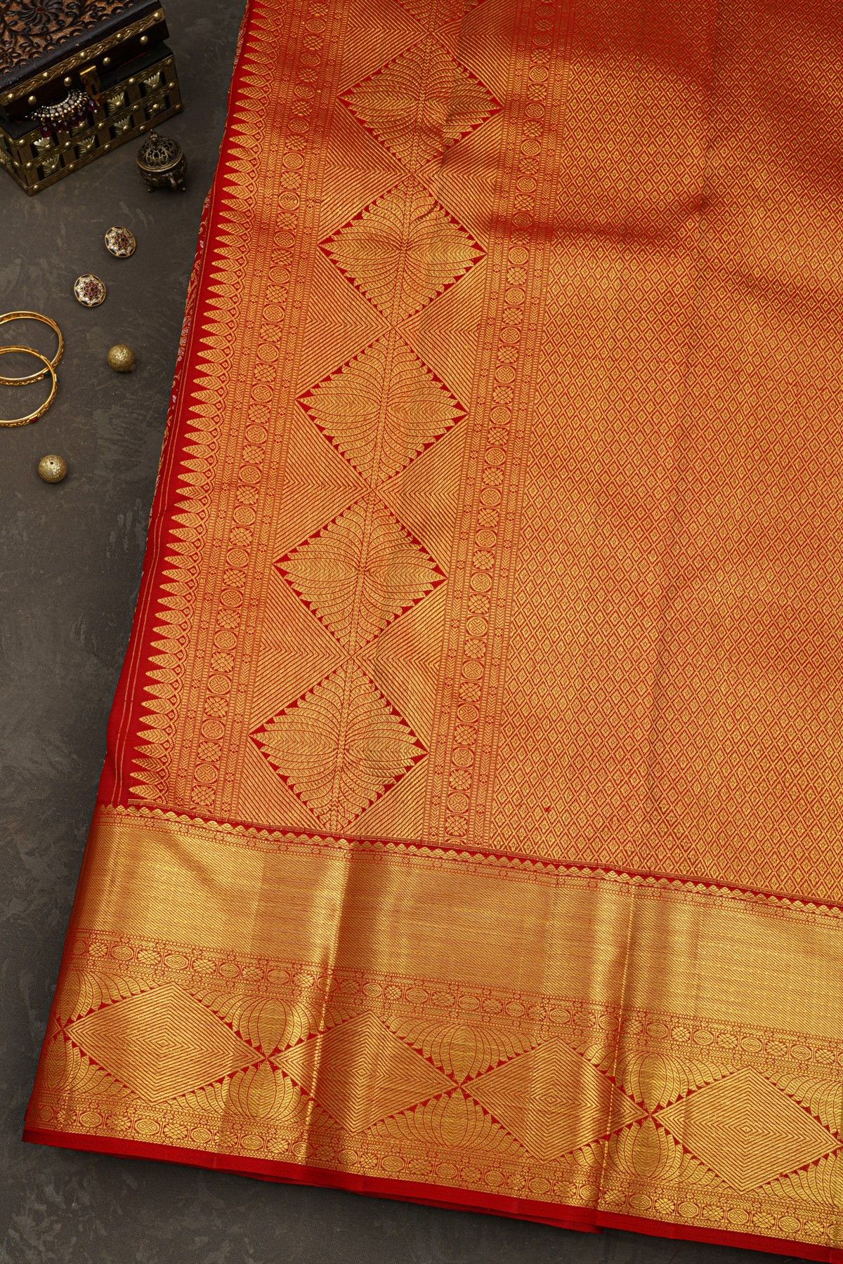 Kancheepuram Silk Red Saree