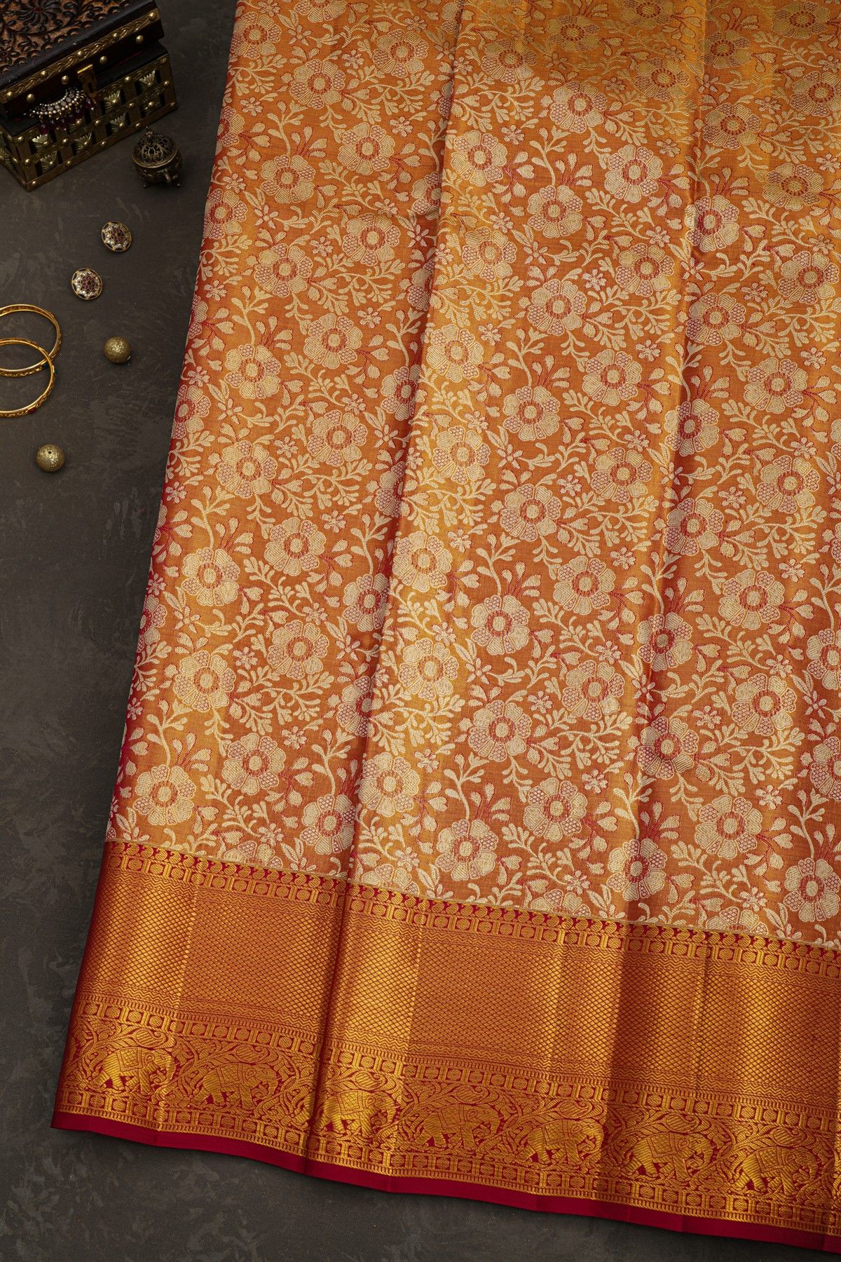 Kancheepuram Tissue Dual Colour Saree