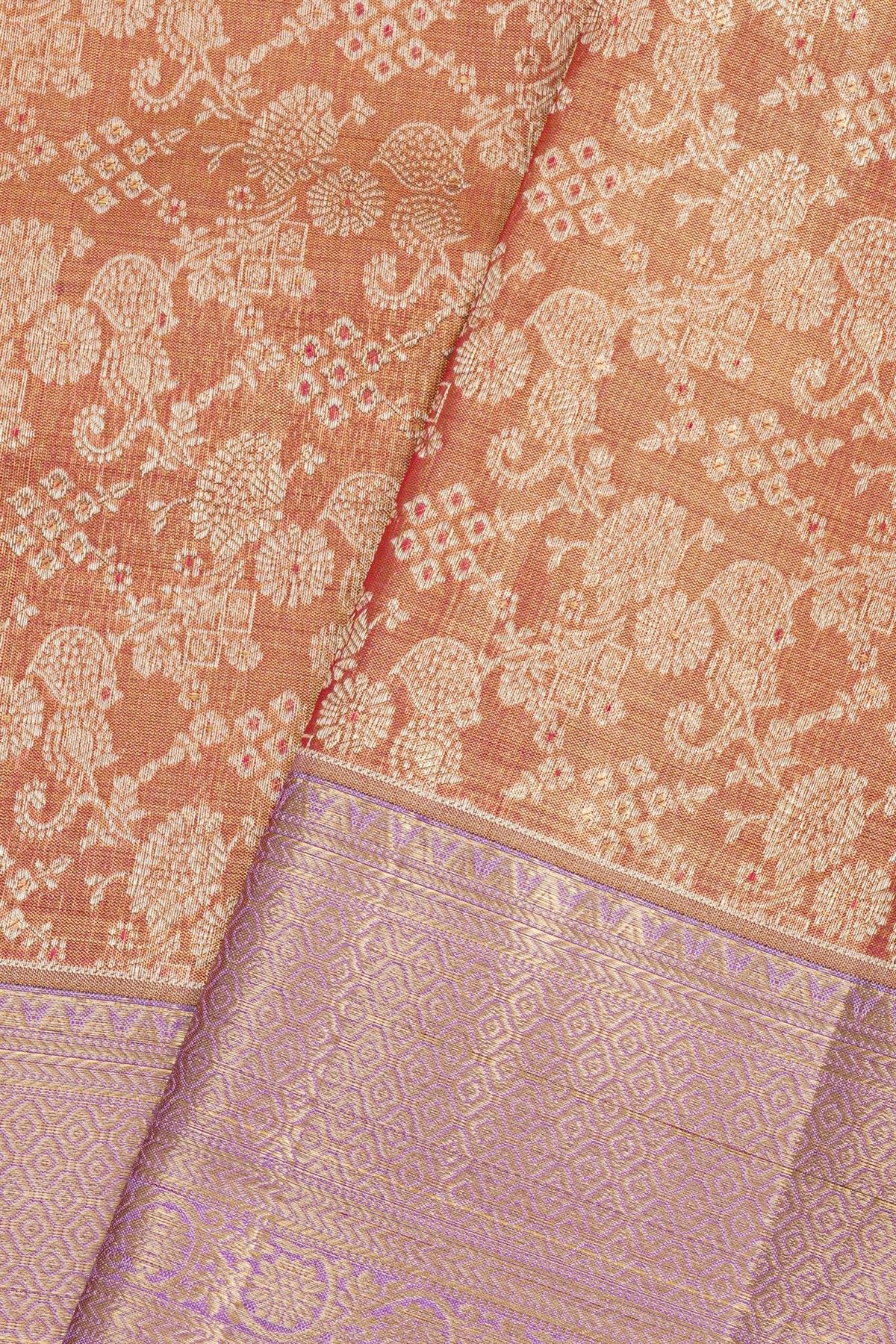 Kancheepuram Tissue Peach Saree