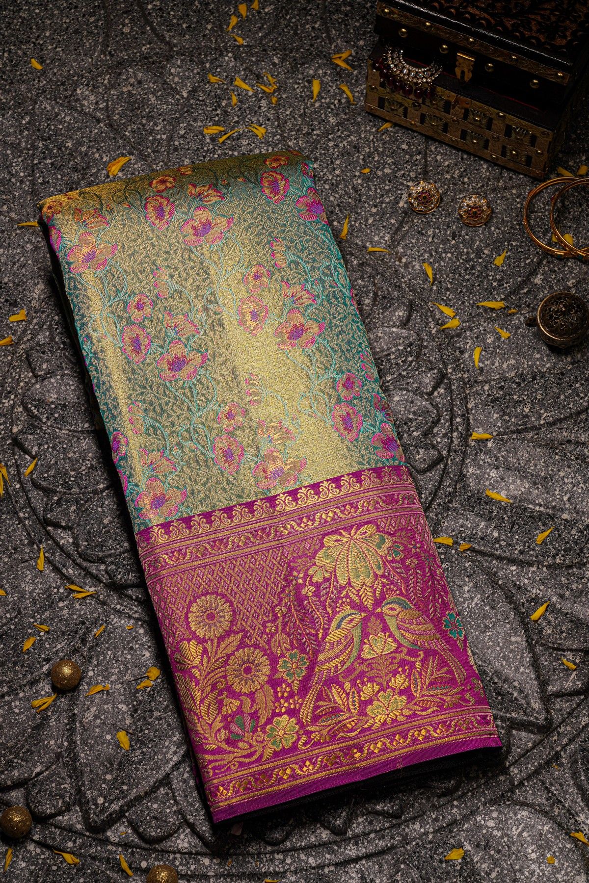 Kancheepuram Tissue Blue Saree