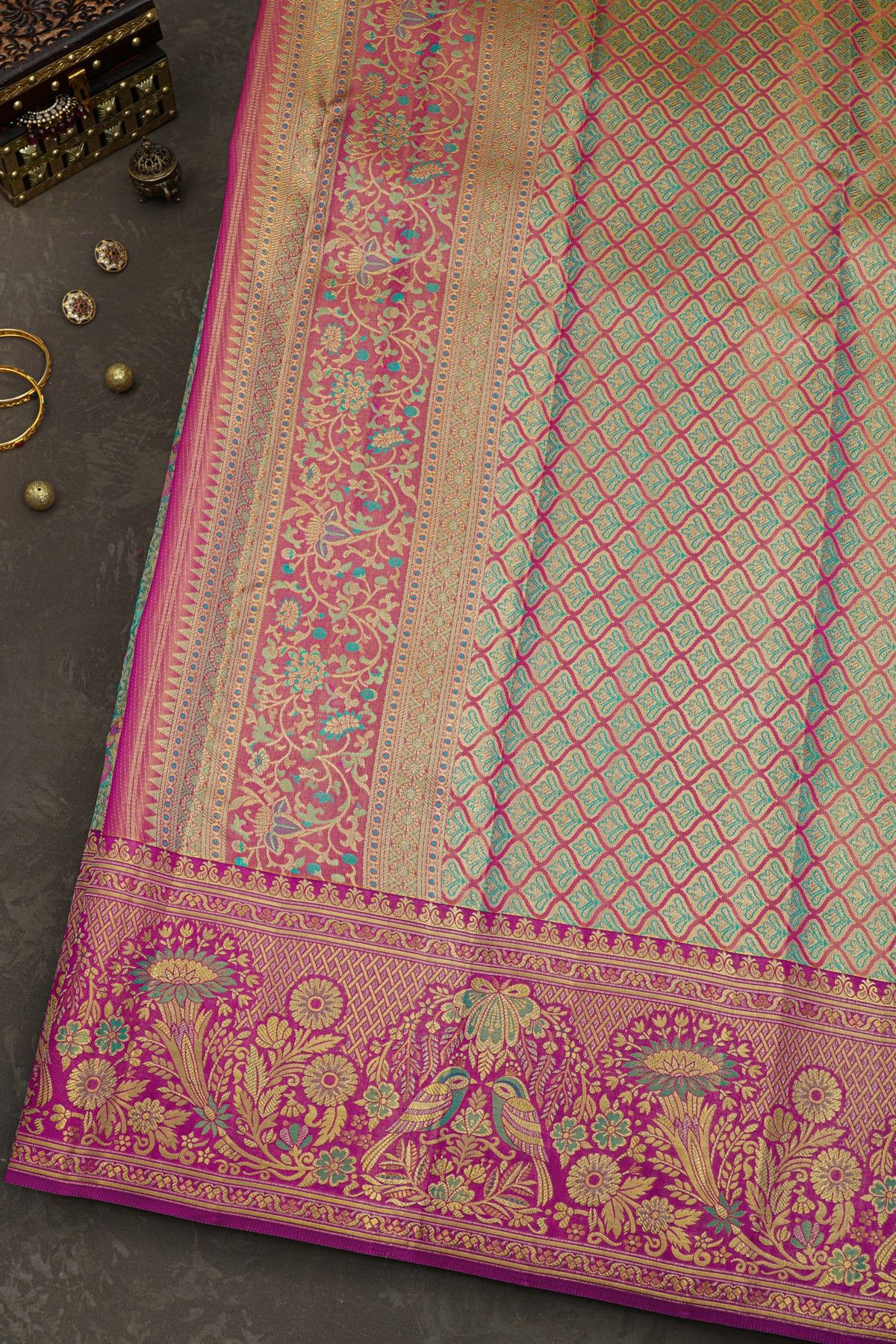 Kancheepuram Tissue Blue Saree