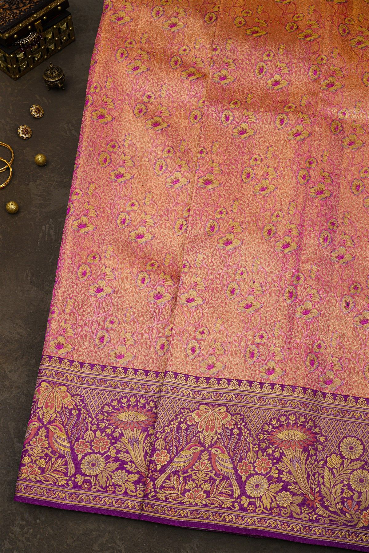 Kancheepuram Silk Pink Saree