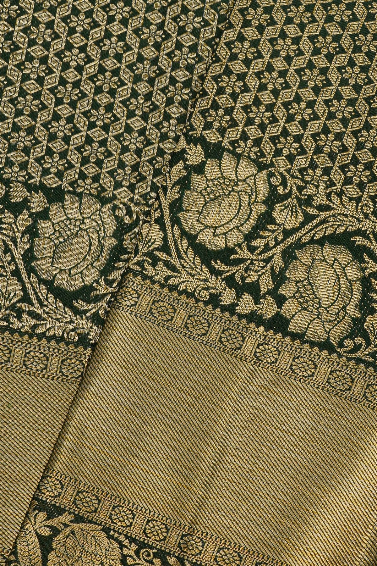 Kancheepuram Silk Bottle Green Saree