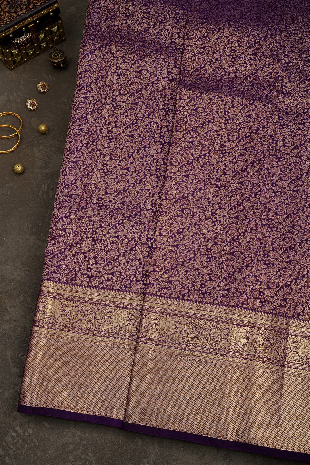 Kancheepuram Silk Purple Saree