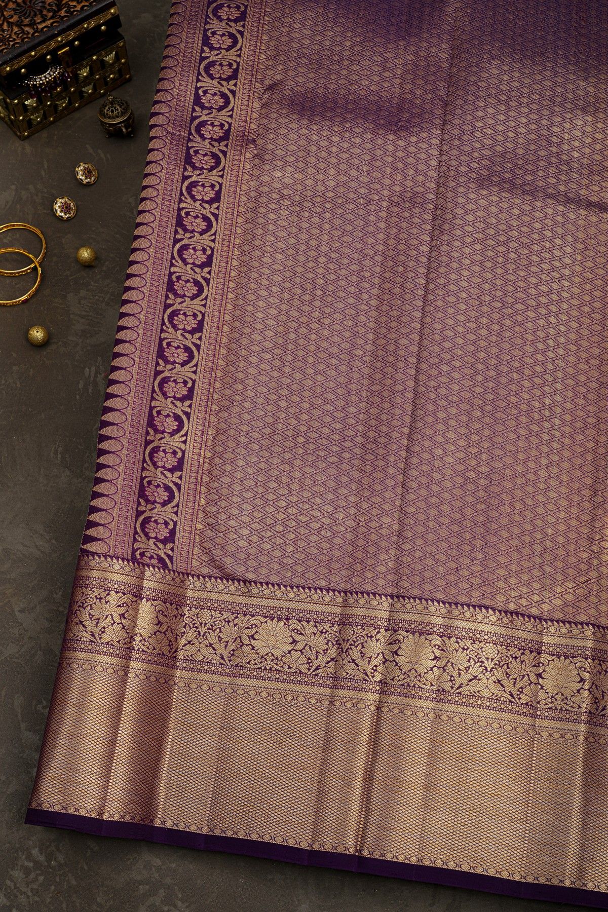 Kancheepuram Silk Purple Saree