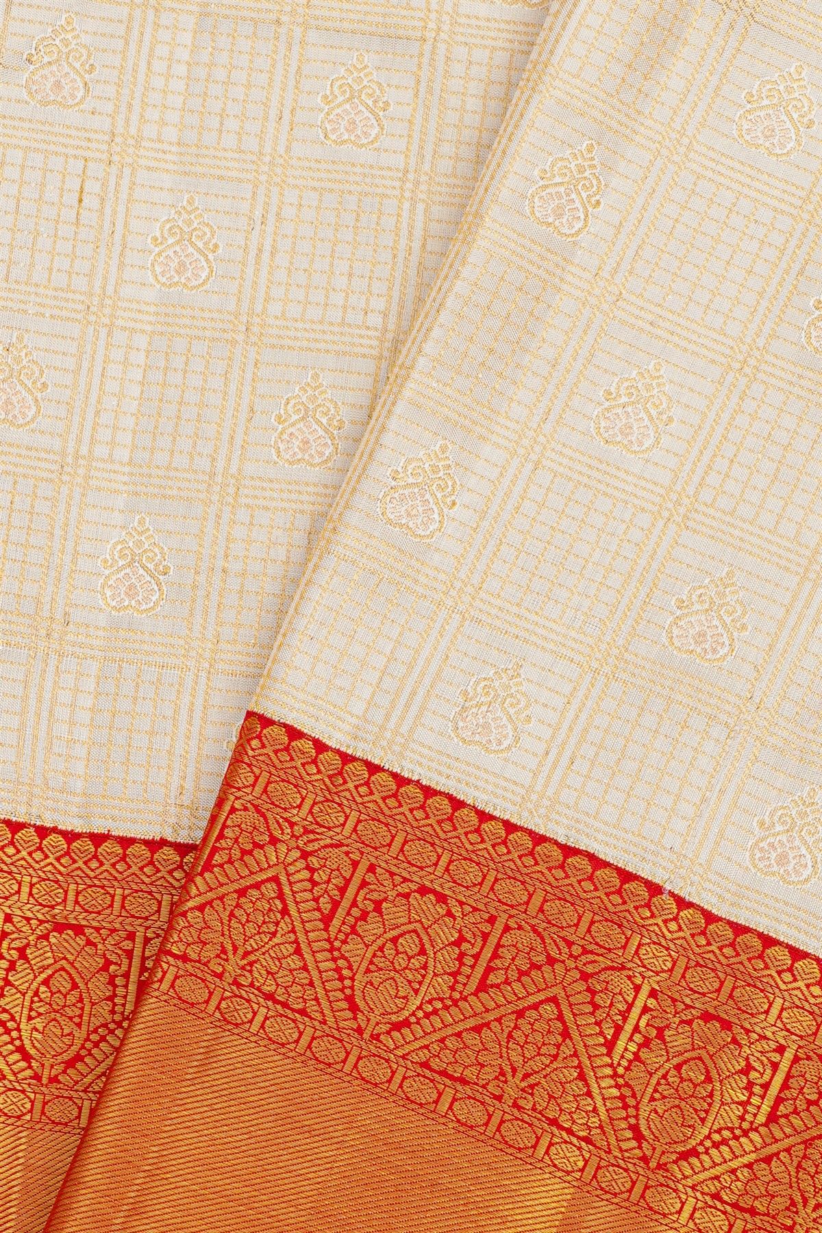 Kancheepuram Silk Off White Saree