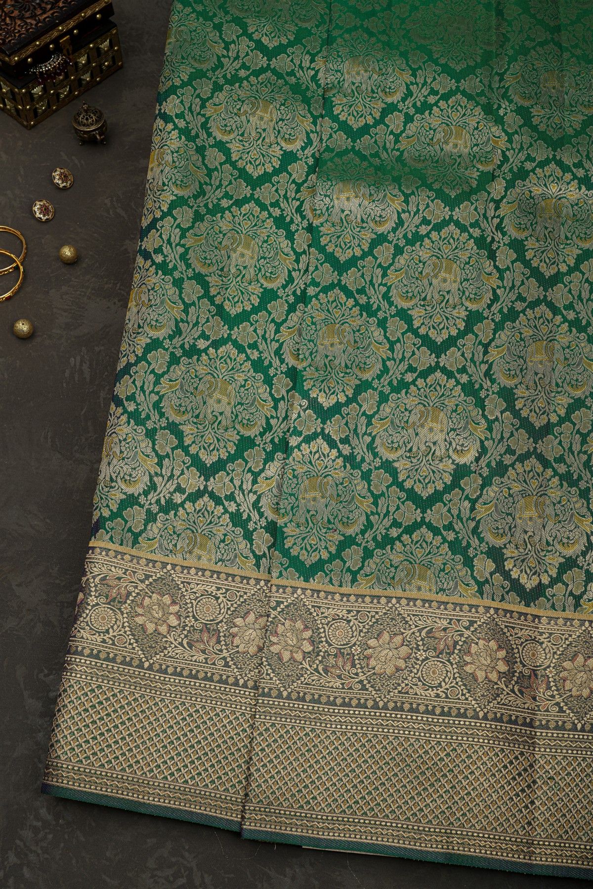 Kancheepuram Silk Green Saree