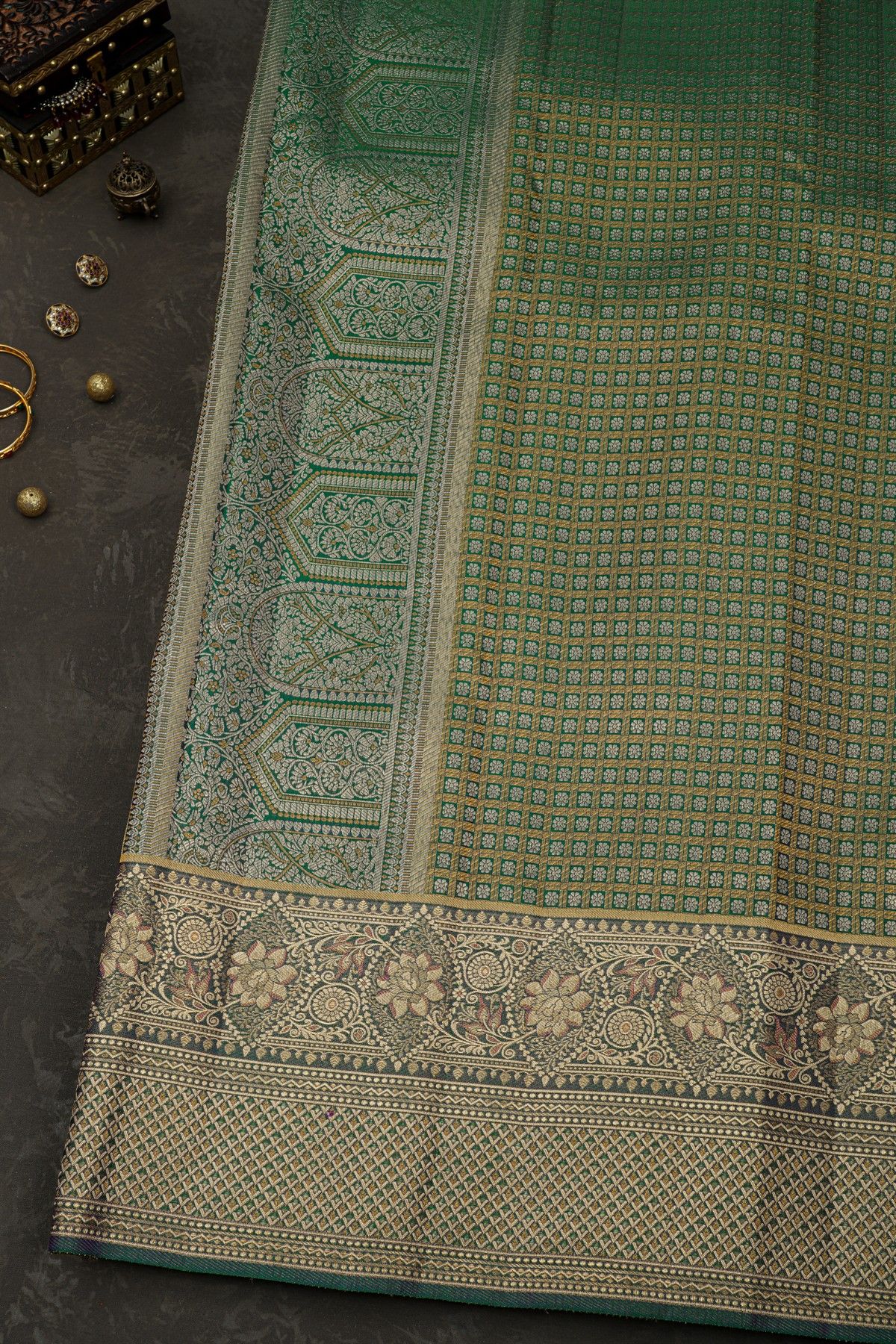 Kancheepuram Silk Green Saree