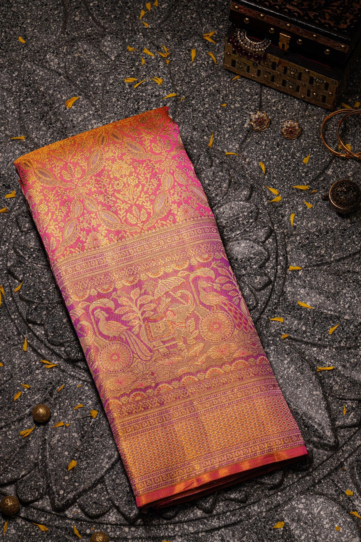 Kancheepuram Silk Magenta Saree