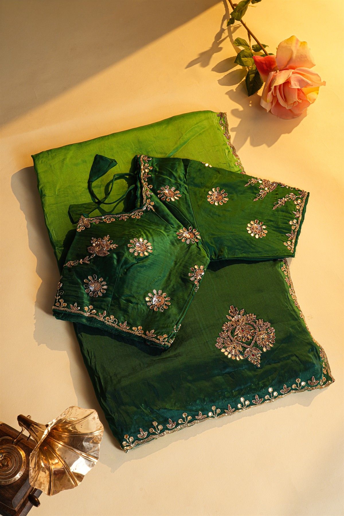Designer Satin Multi-Colour Saree