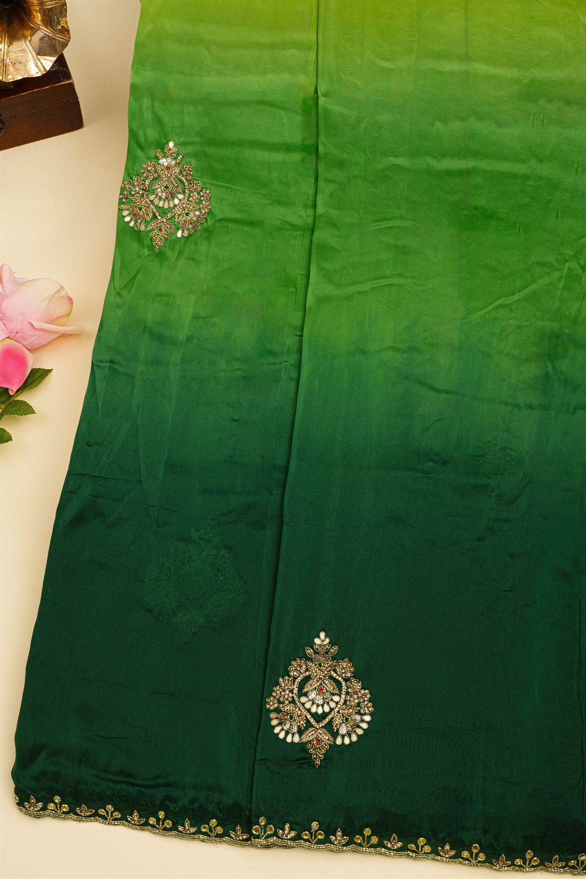 Designer Satin Multi-Colour Saree