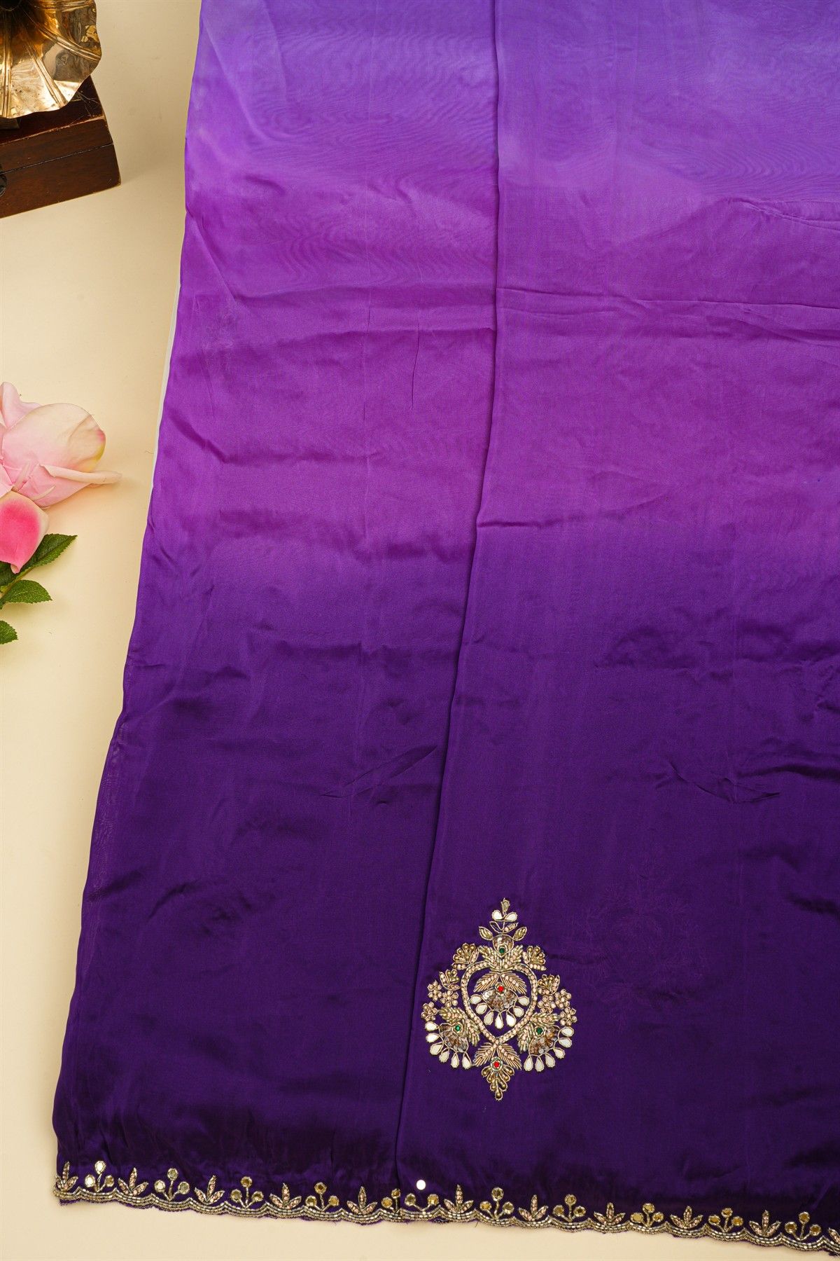 Designer Satin Multi-Colour Saree