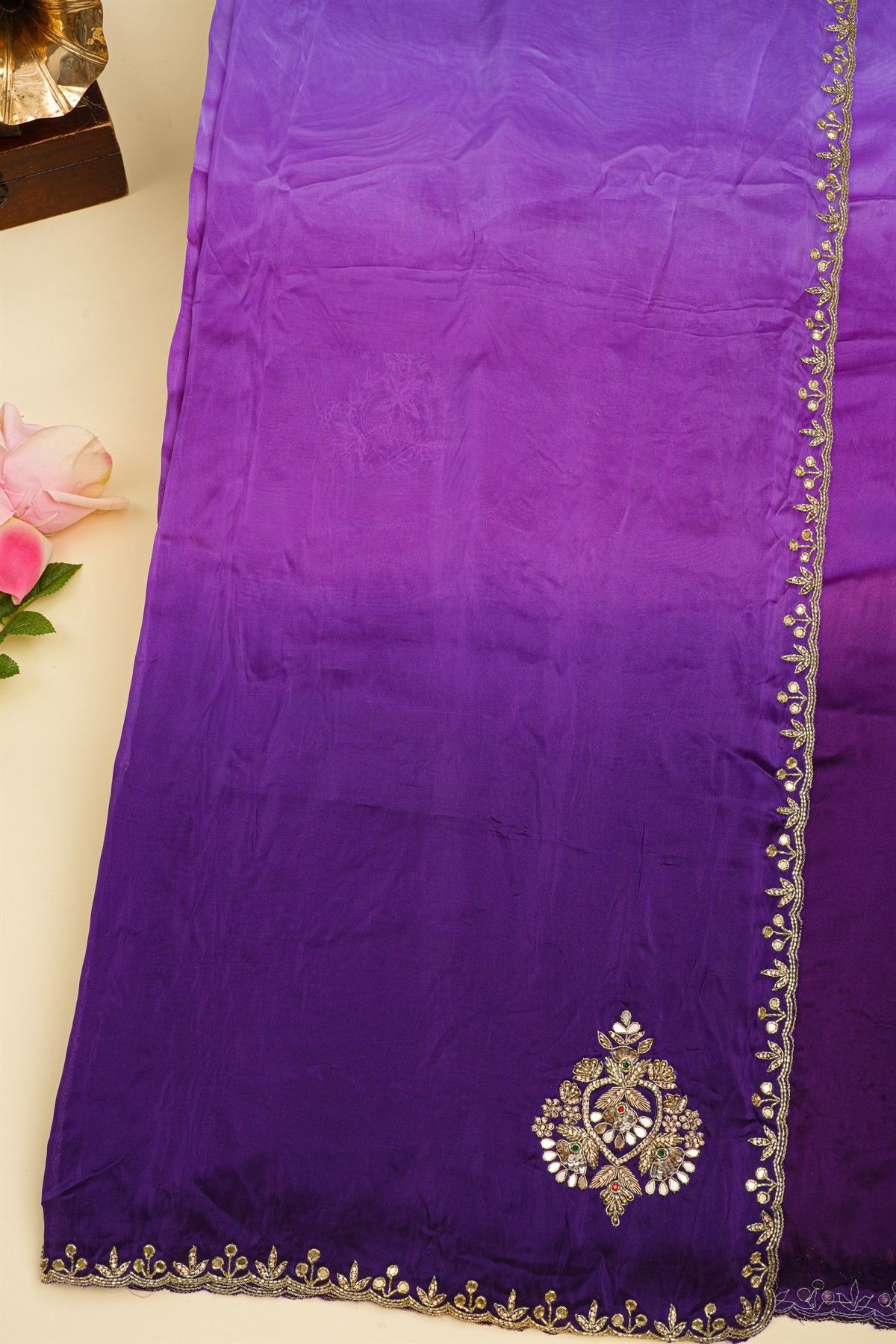 Designer Satin Multi-Colour Saree