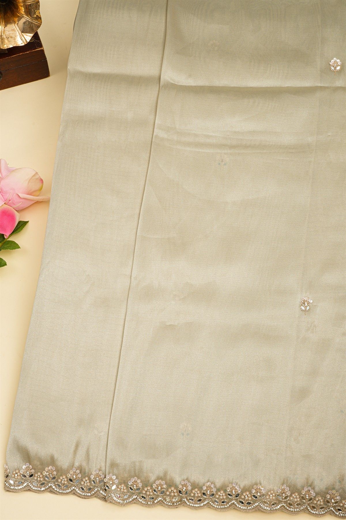 Designer Tissue Off White Saree