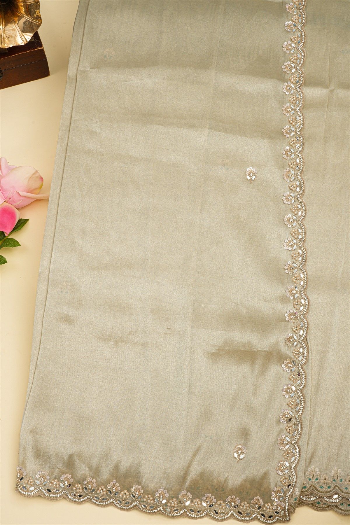 Designer Tissue Off White Saree