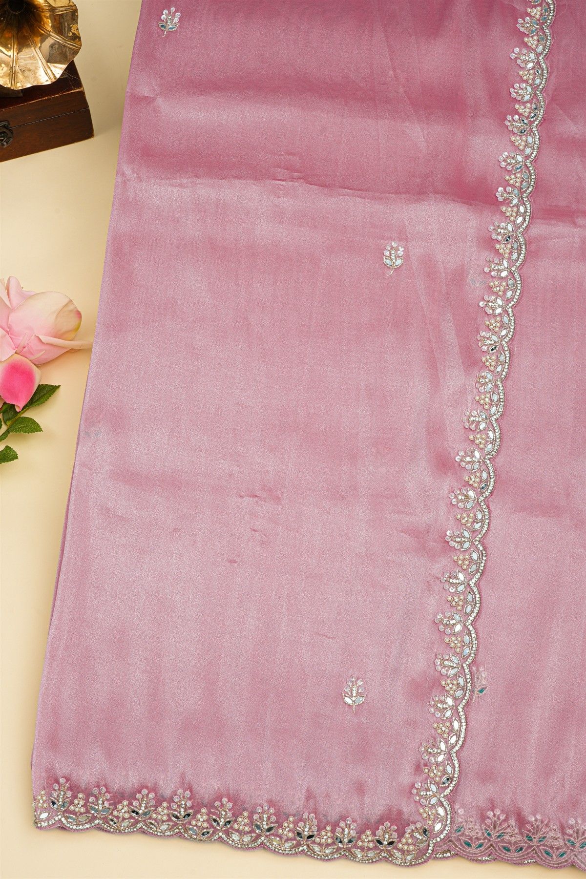 Designer Tissue Pink Saree