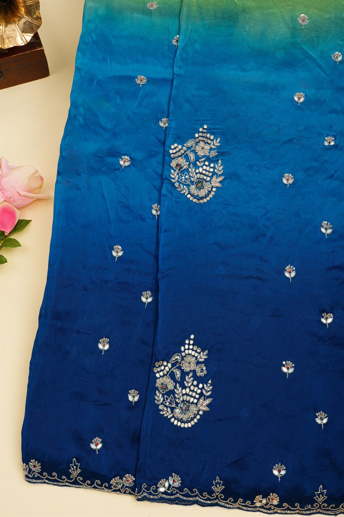 Designer Silk Multi-Colour Saree