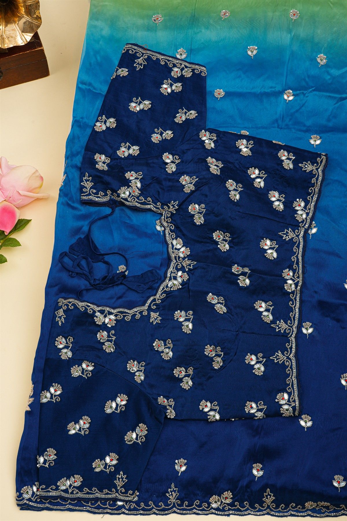 Designer Silk Multi-Colour Saree