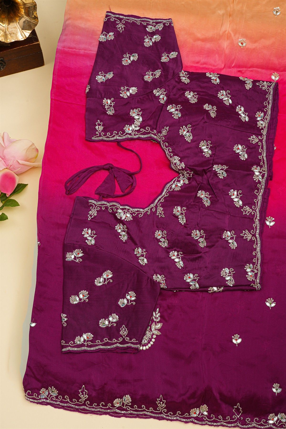 Designer Silk Multi-Colour Saree