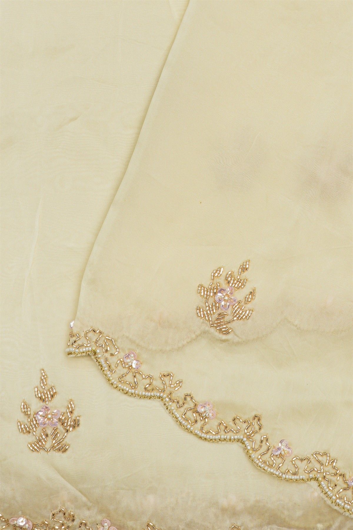 Designer Crepe Off White Saree
