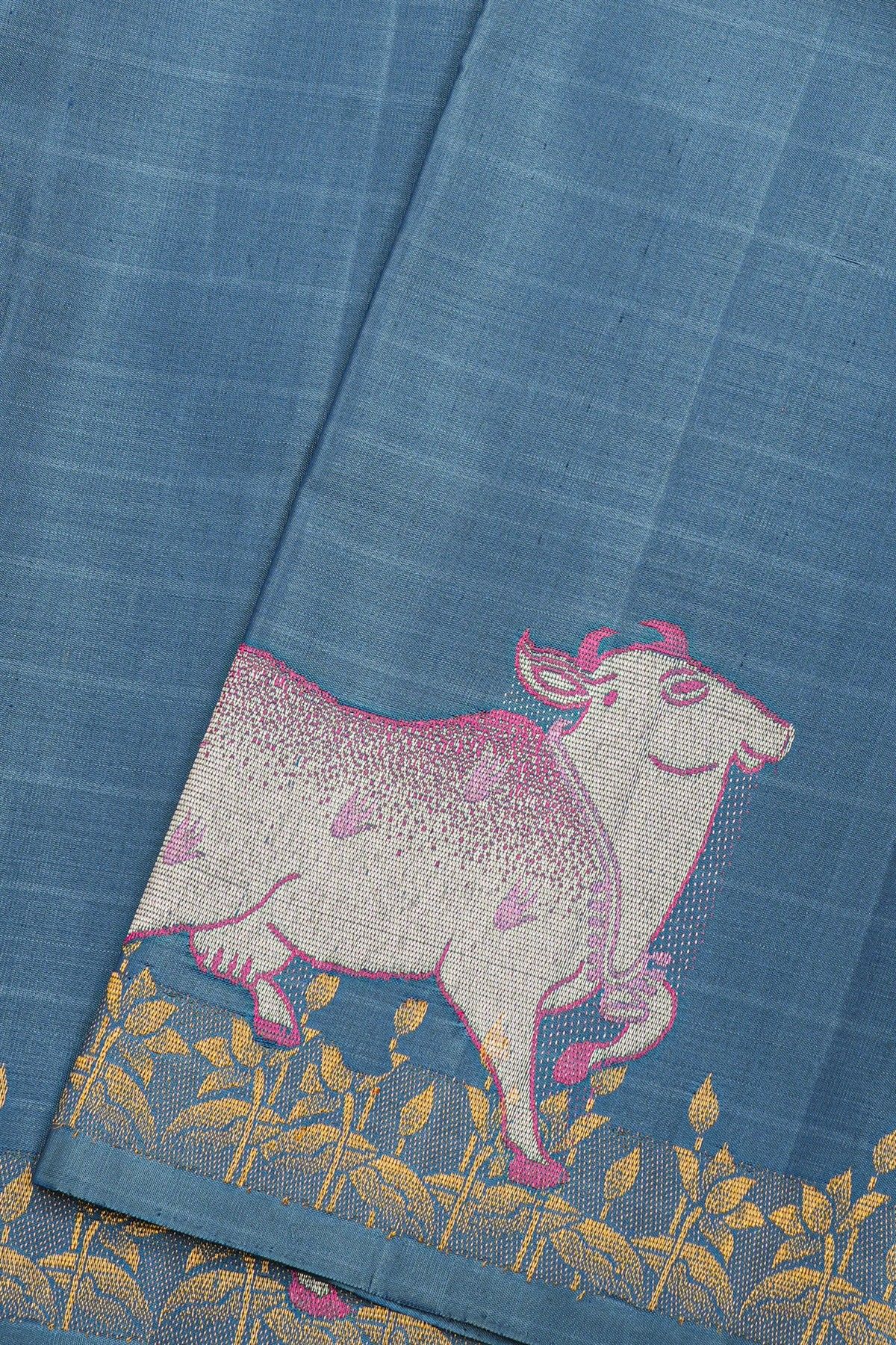 Kancheepuram Silk Ice Blue Saree