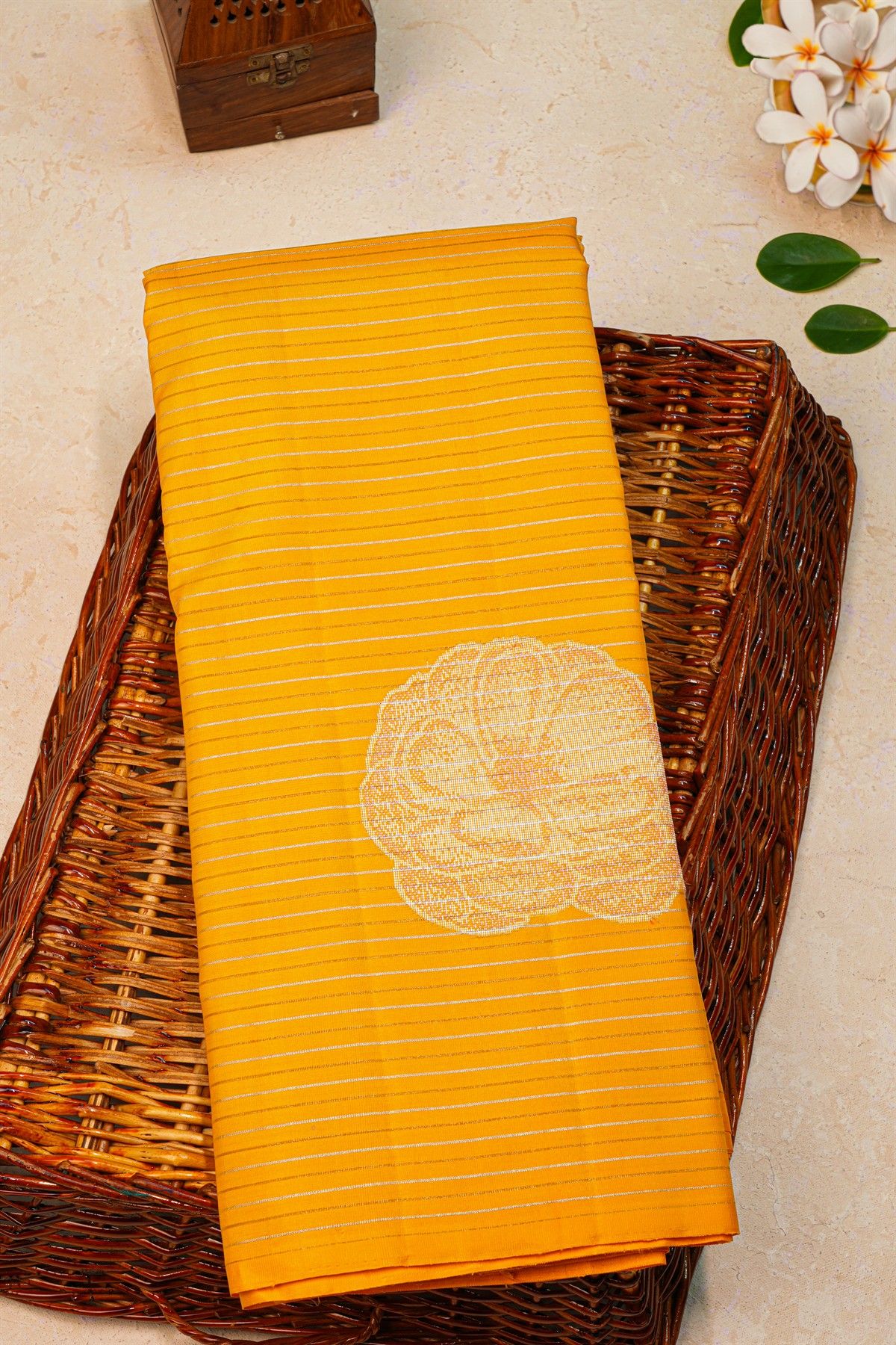 Kancheepuram Silk Yellow Saree