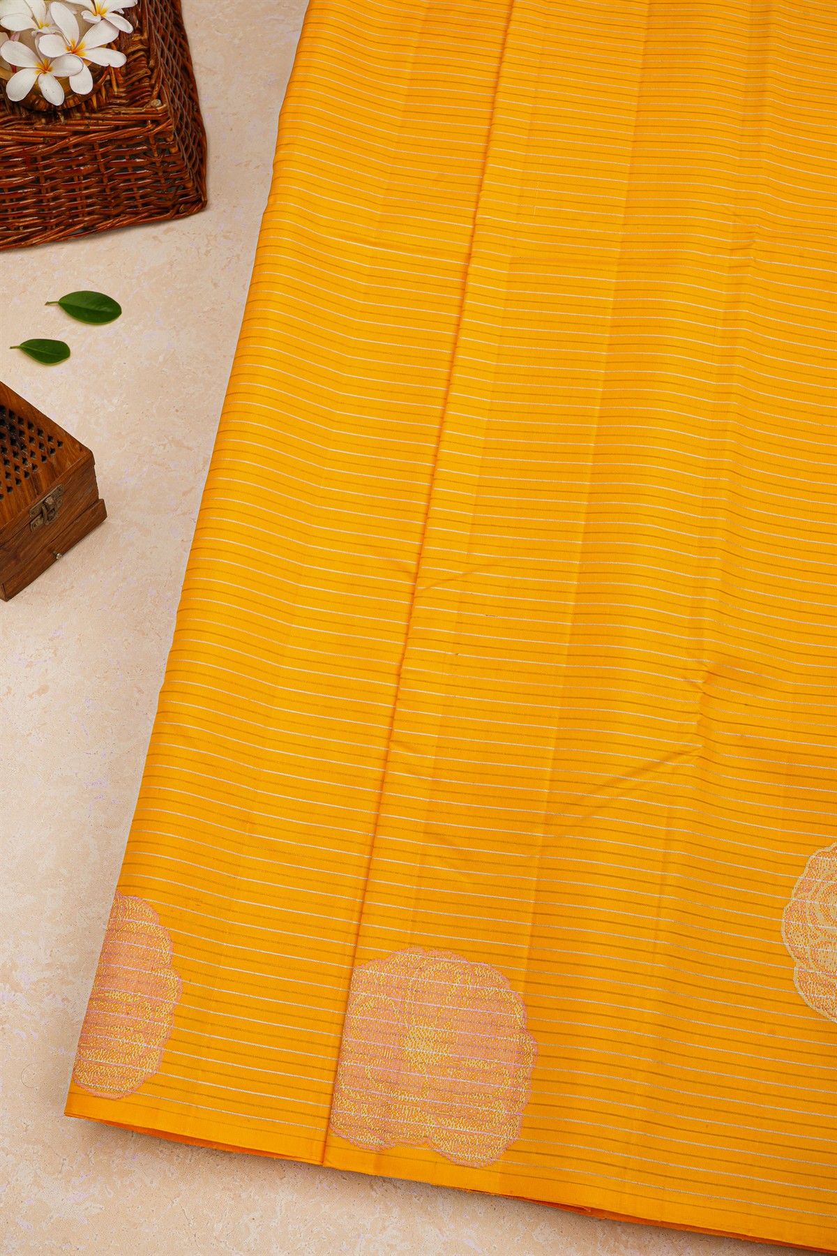 Kancheepuram Silk Yellow Saree