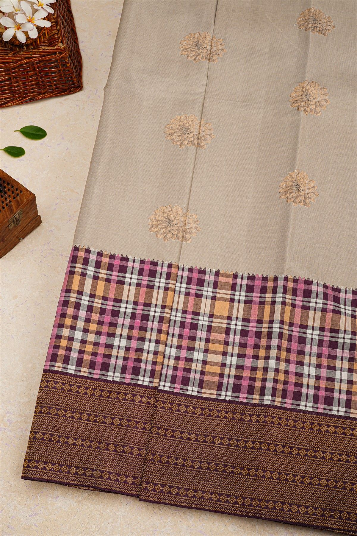 Kancheepuram Silk Light Beige Saree