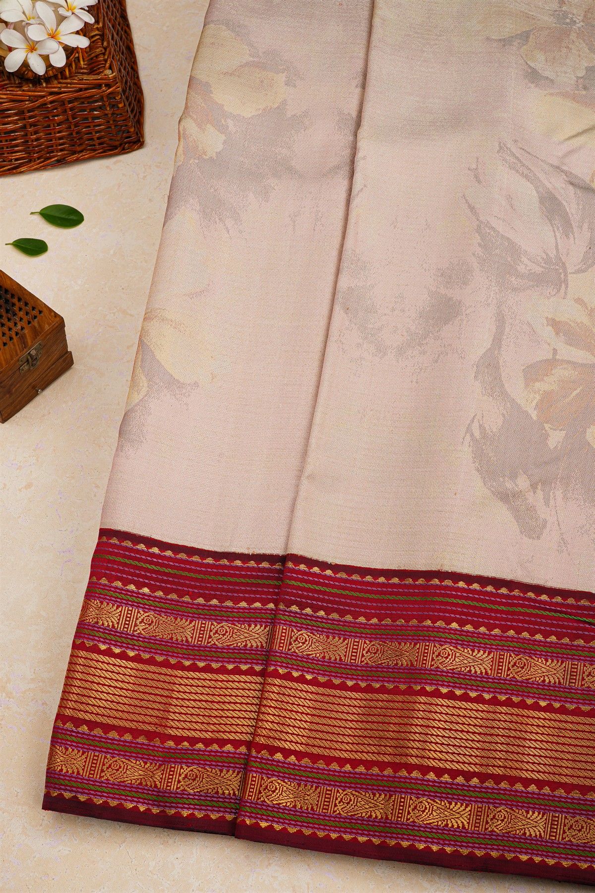 Kancheepuram Silk Off White Saree