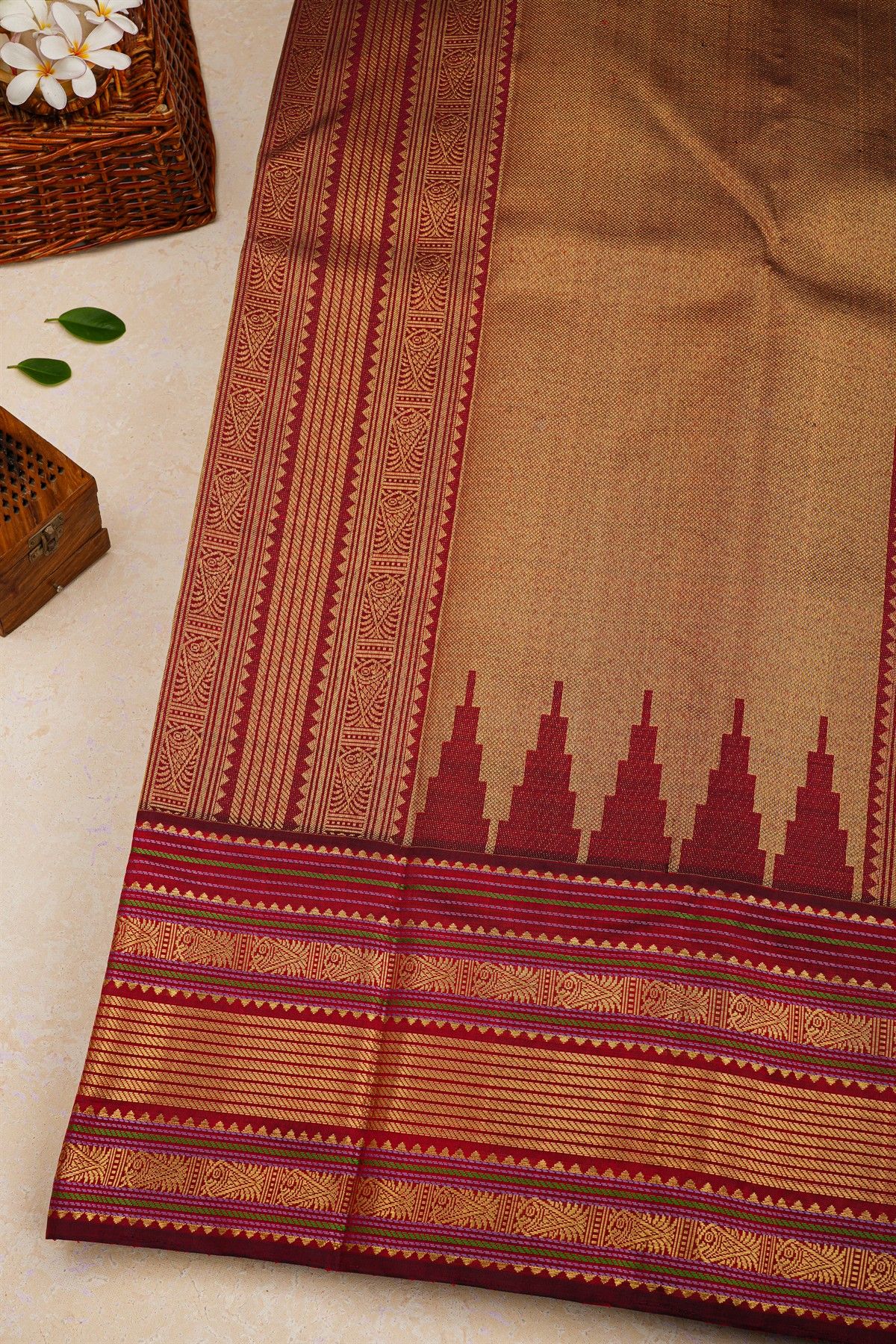 Kancheepuram Silk Off White Saree