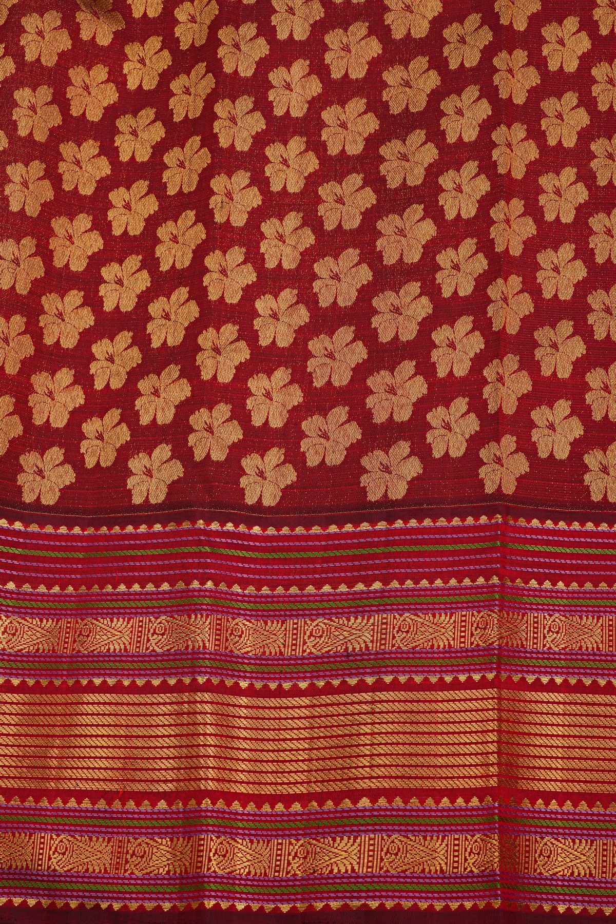 Kancheepuram Silk Off White Saree