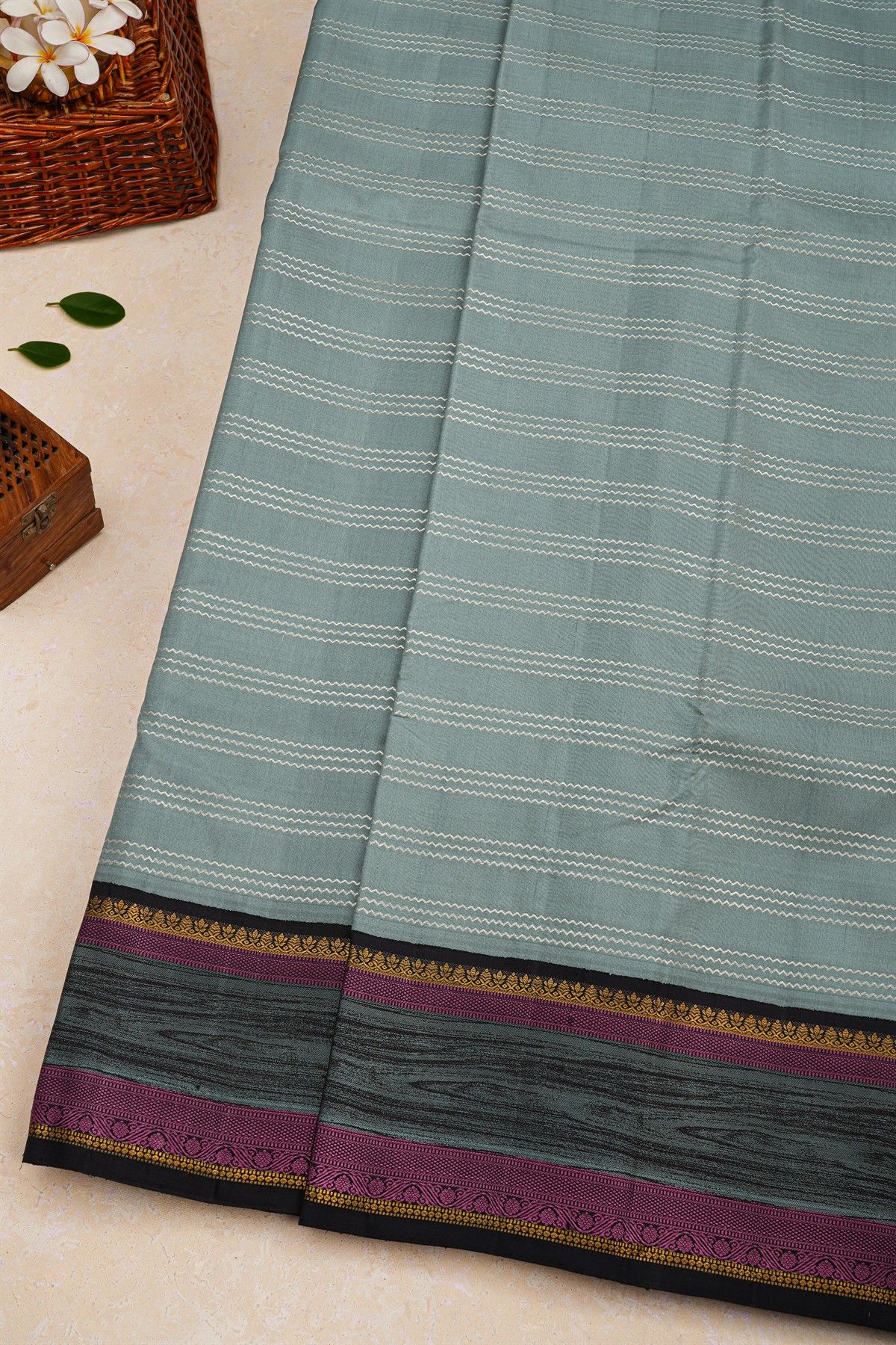 Kancheepuram Silk Ice Blue Saree