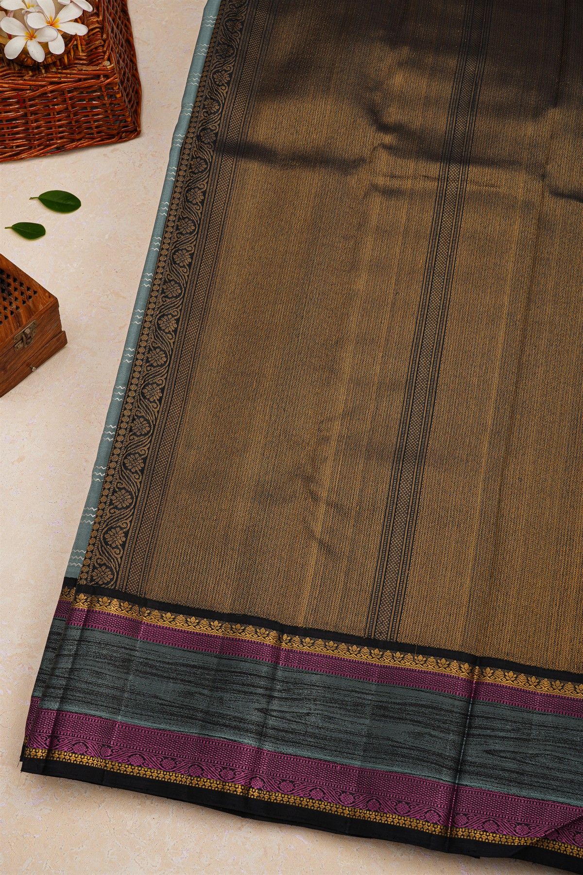 Kancheepuram Silk Ice Blue Saree