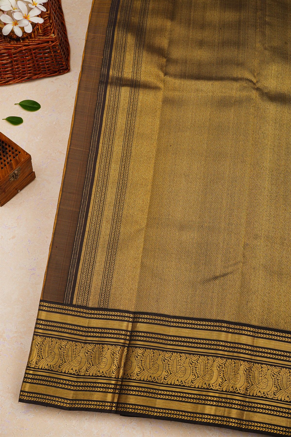 Kancheepuram Silk Yellow Saree