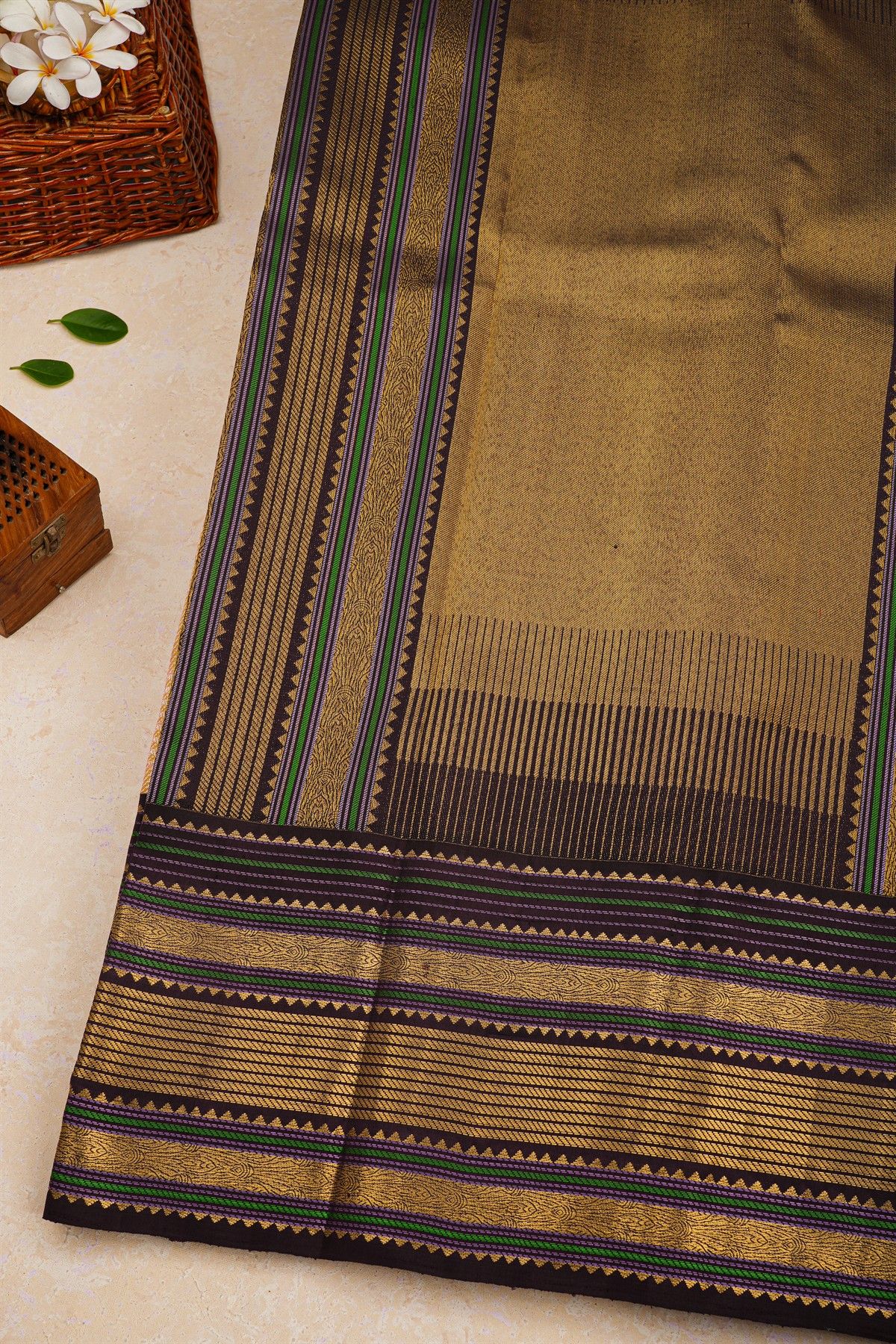 Kancheepuram Silk Mustard Saree