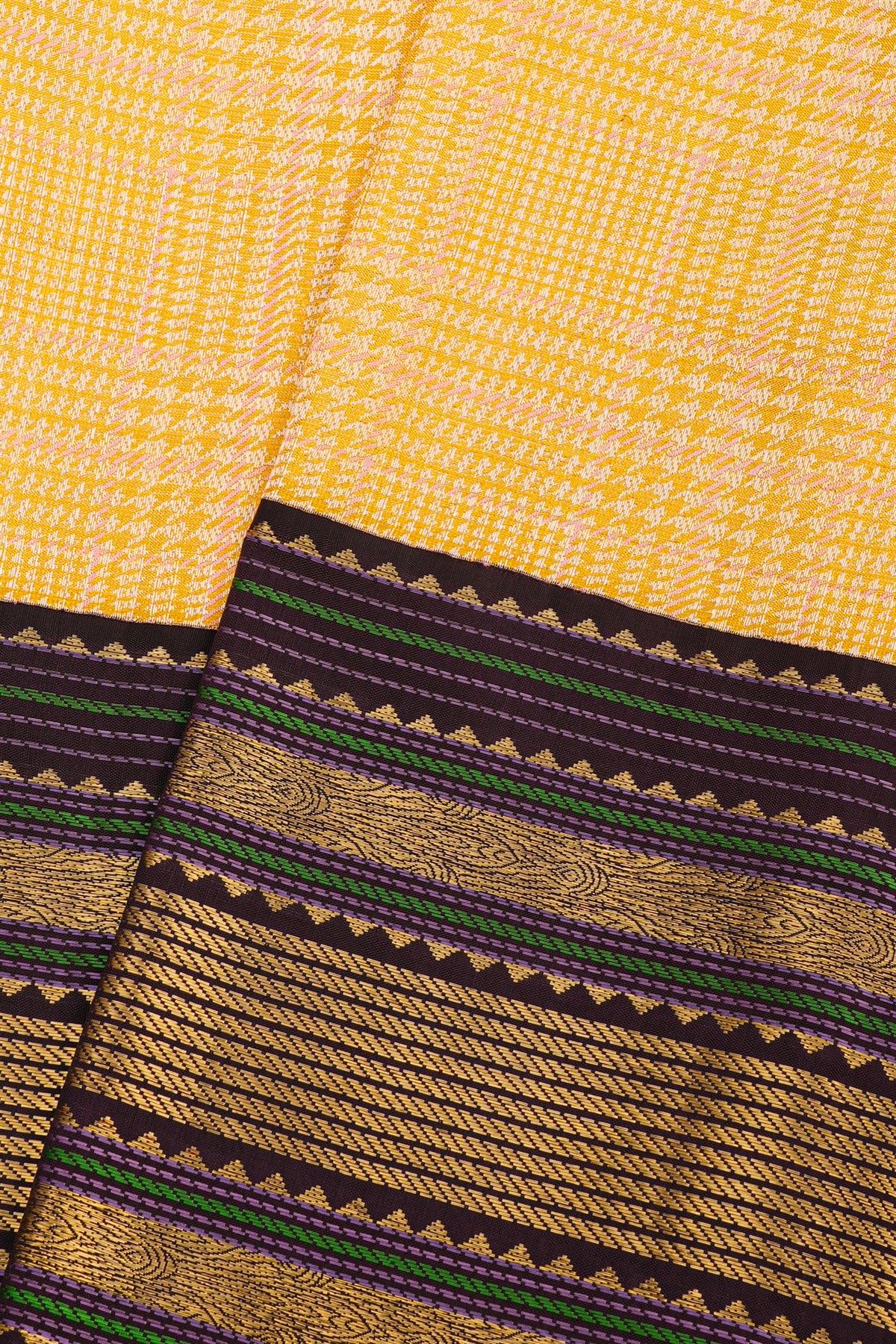 Kancheepuram Silk Mustard Saree