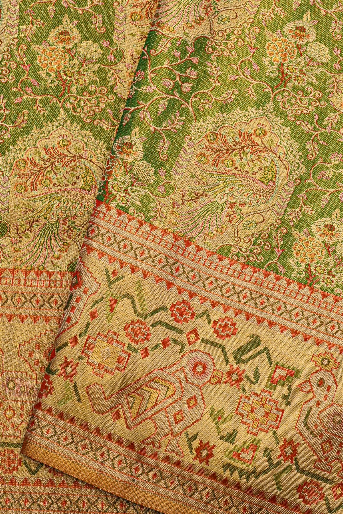 Kancheepuram Silk Parrot Green Saree