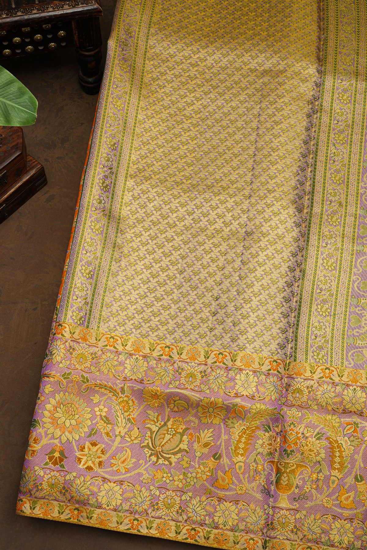 Kancheepuram Silk Orange Saree