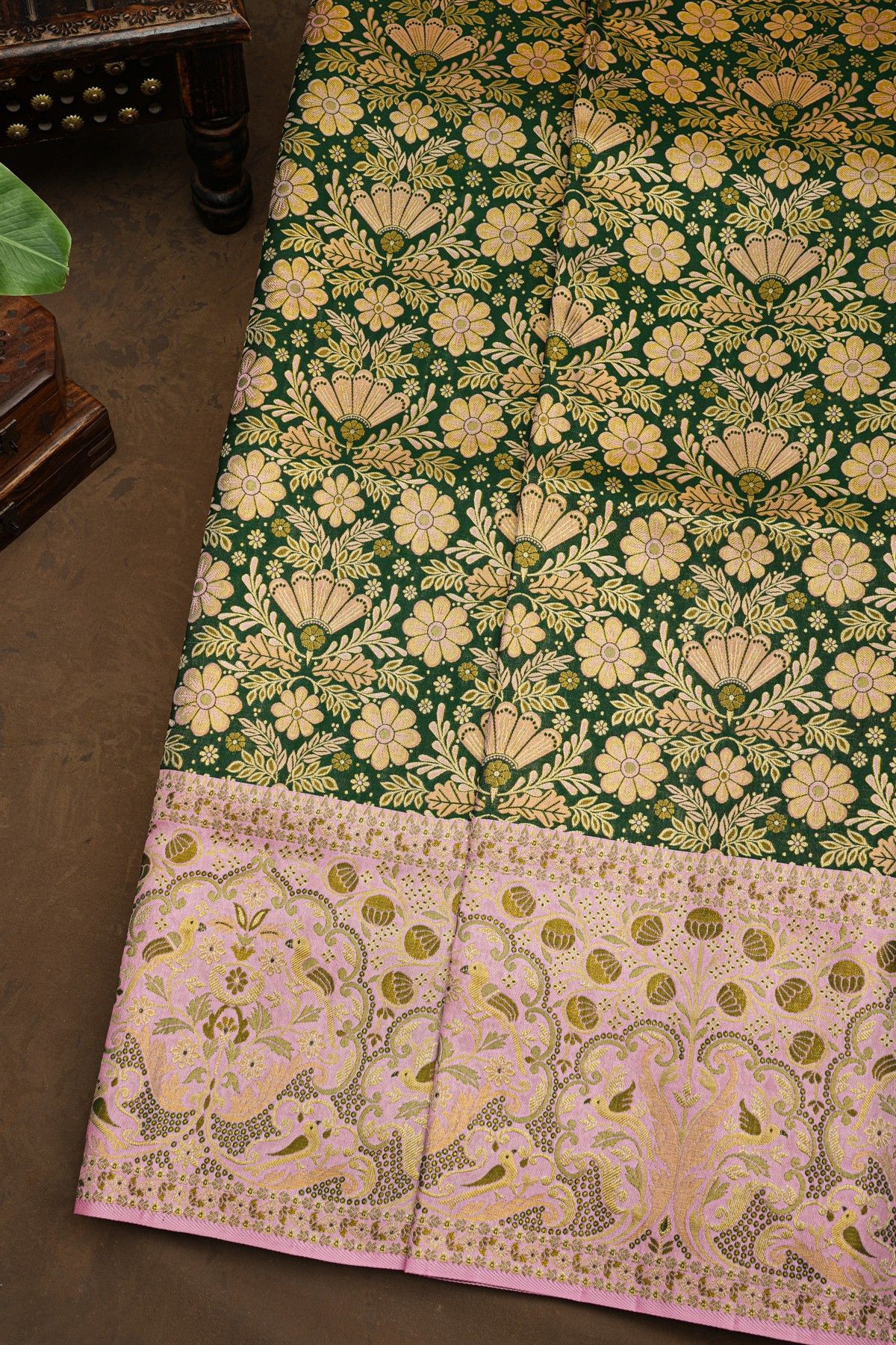 Kancheepuram Silk Bottle Green Saree