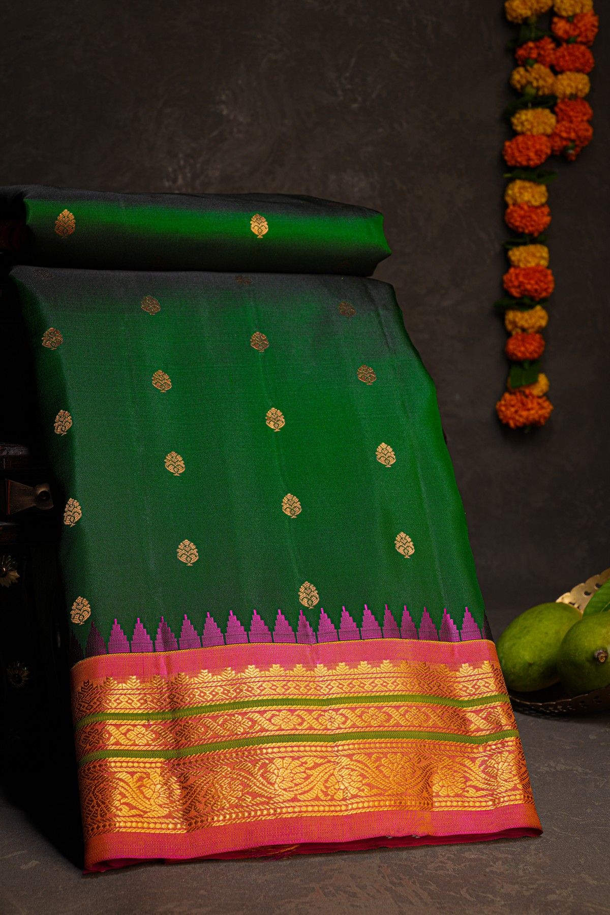 Gadwal Silk Green Saree