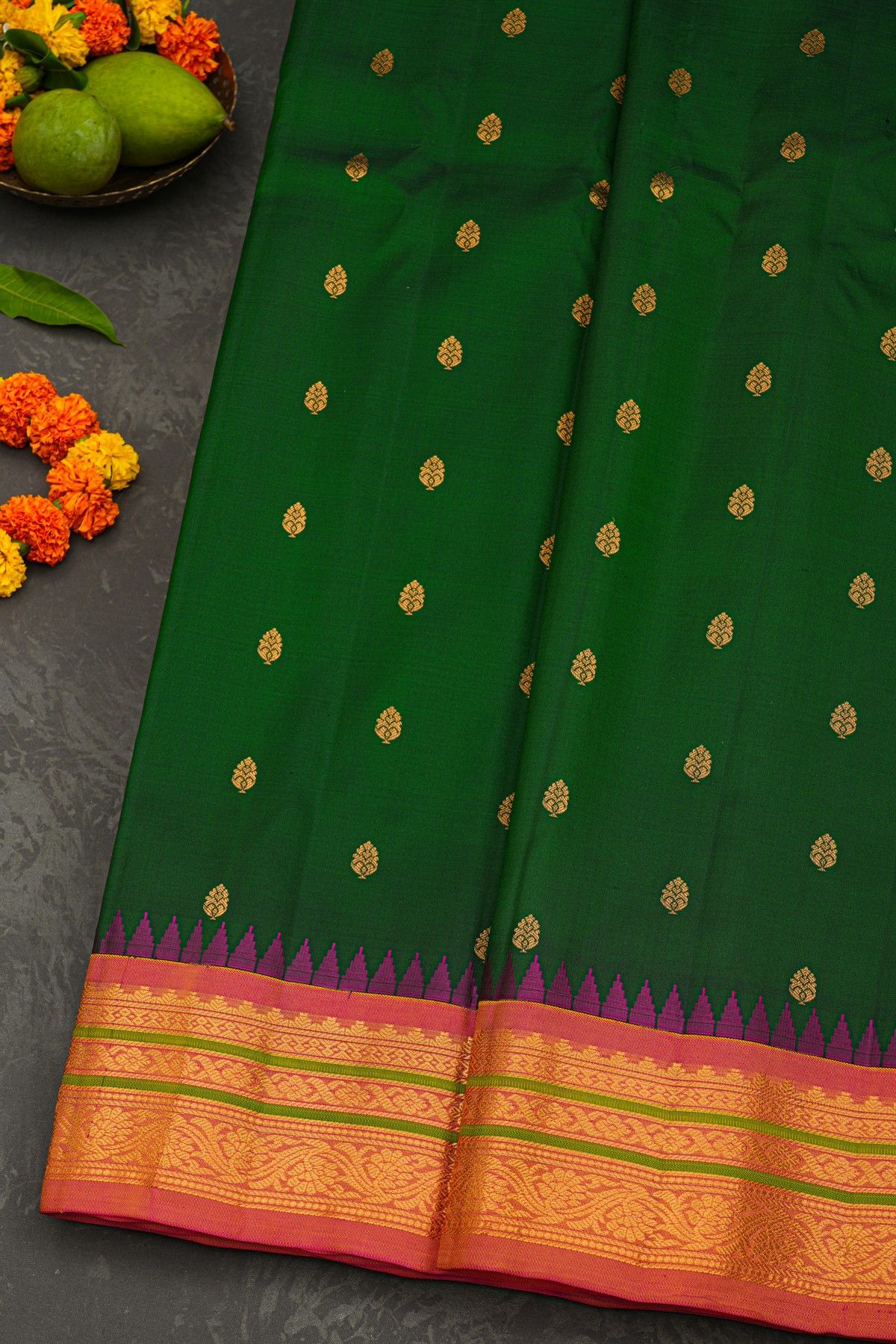 Gadwal Silk Green Saree