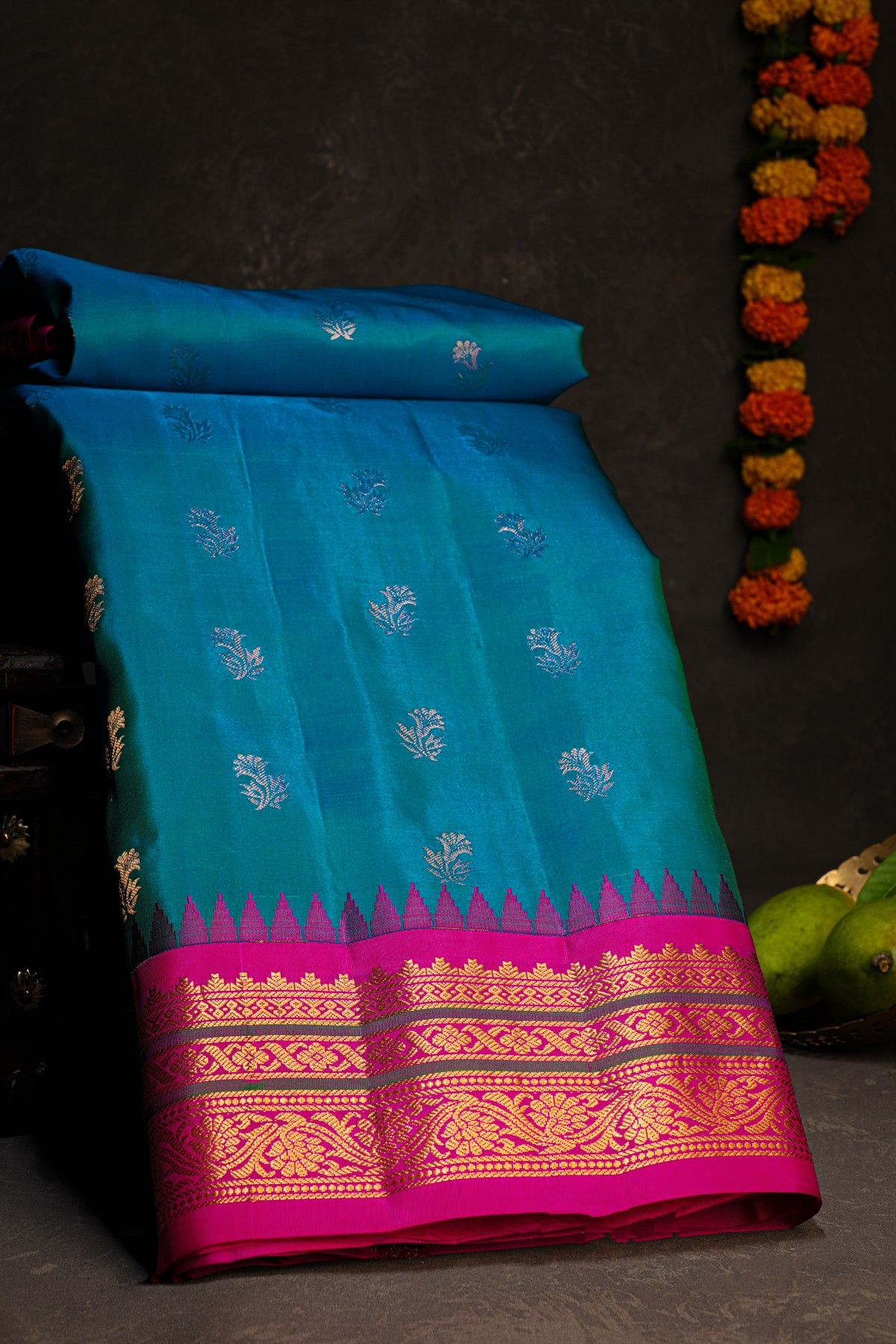 Gadwal Silk Blue Saree