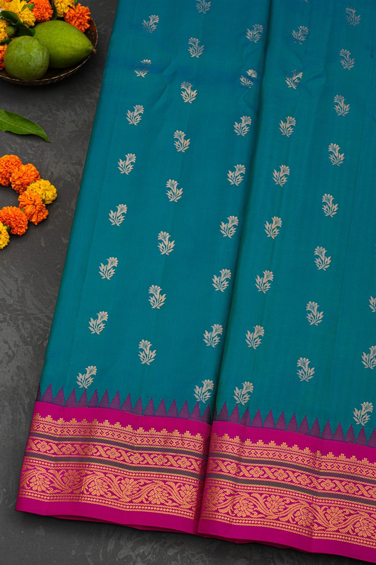 Gadwal Silk Blue Saree