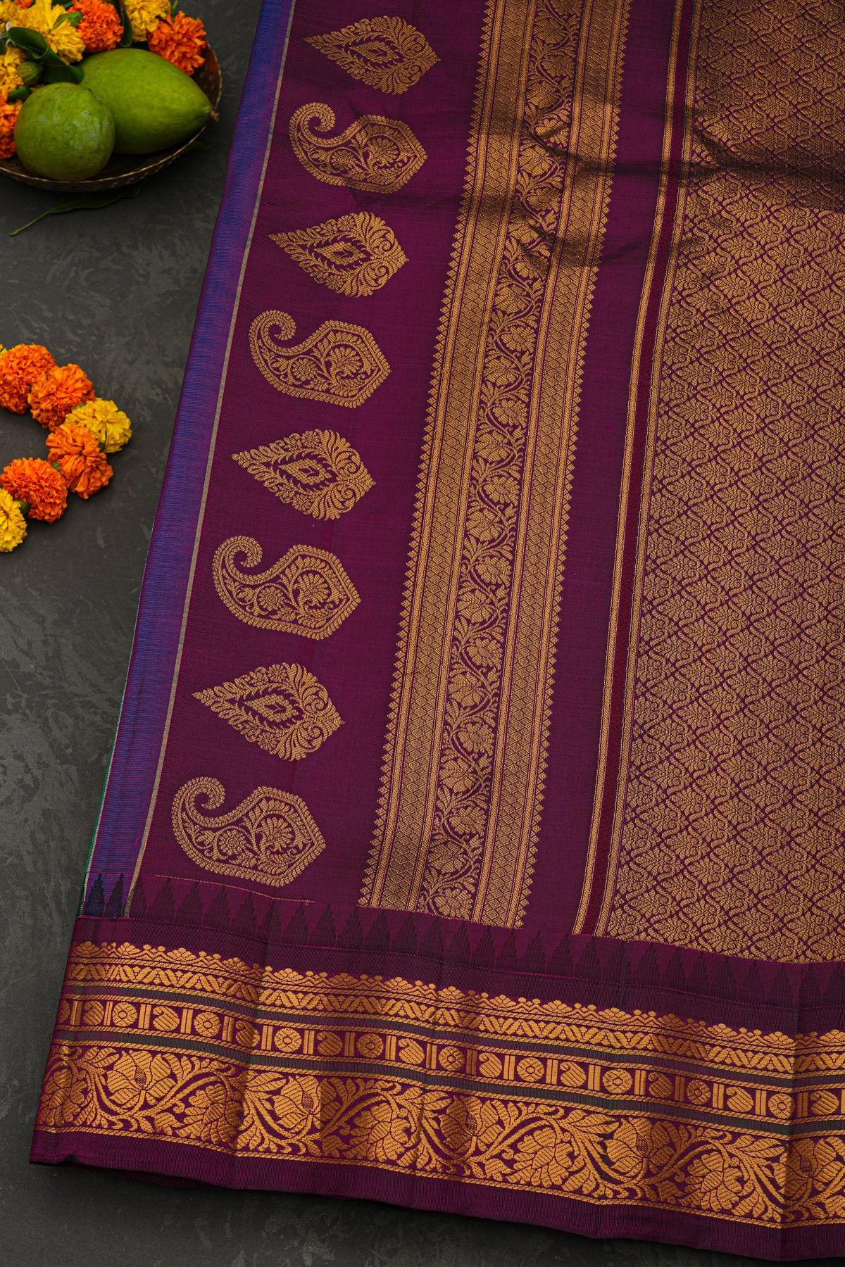 Gadwal Silk Sea Green Saree