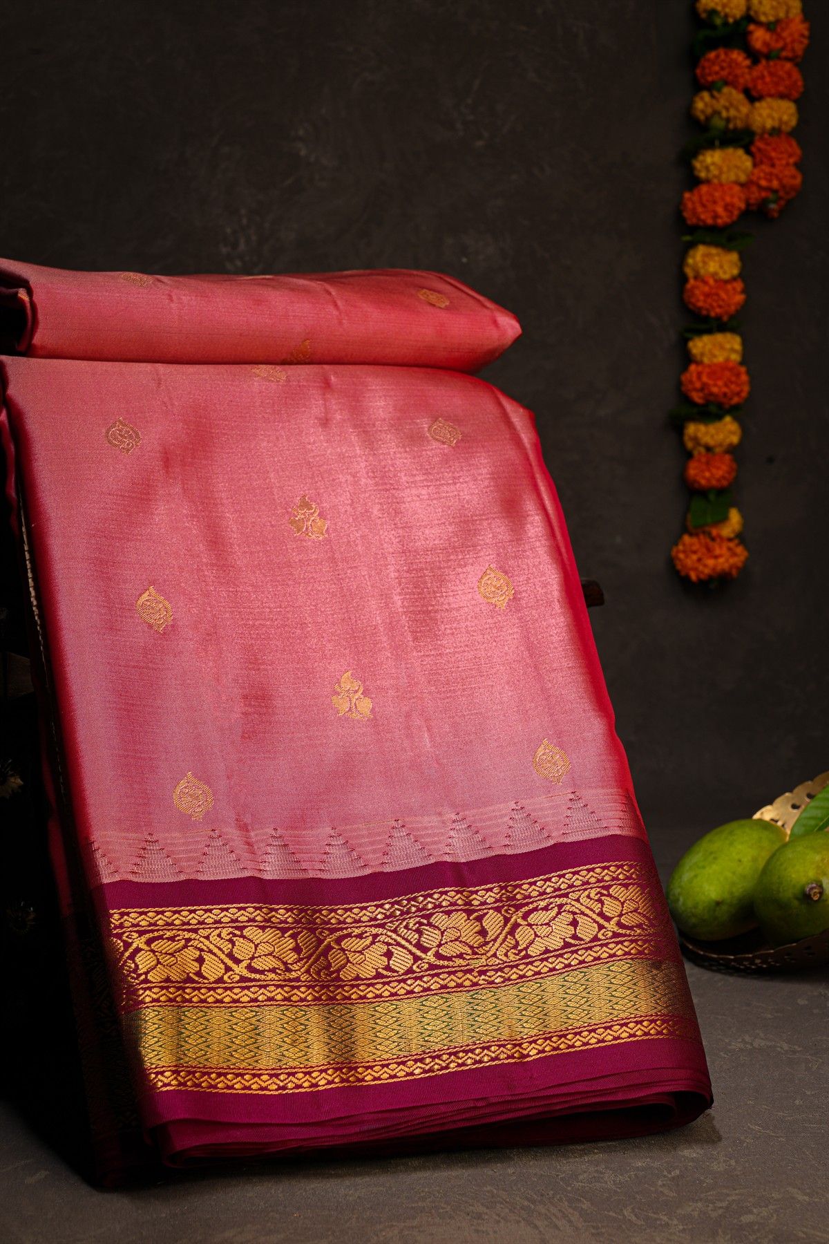 Gadwal Silk Pink Saree