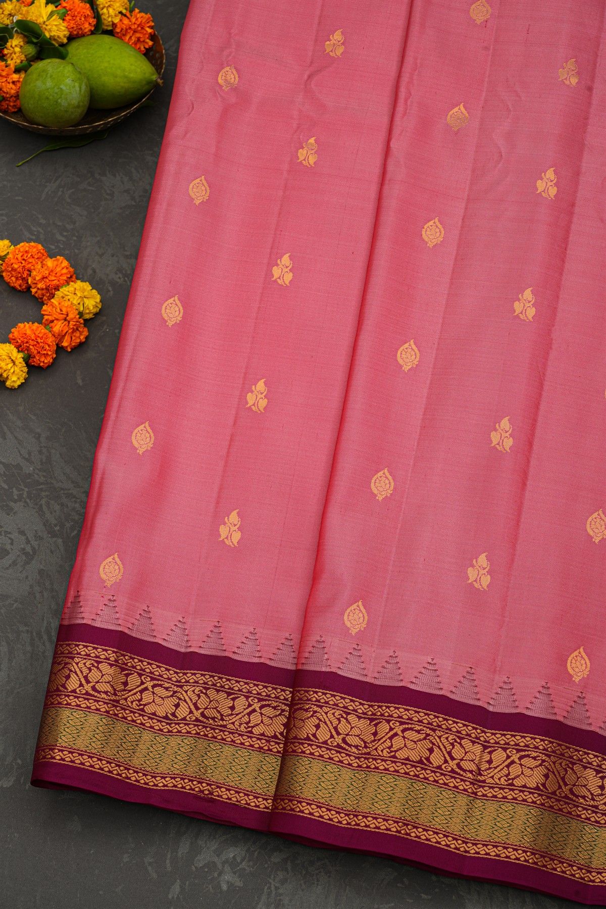 Gadwal Silk Pink Saree
