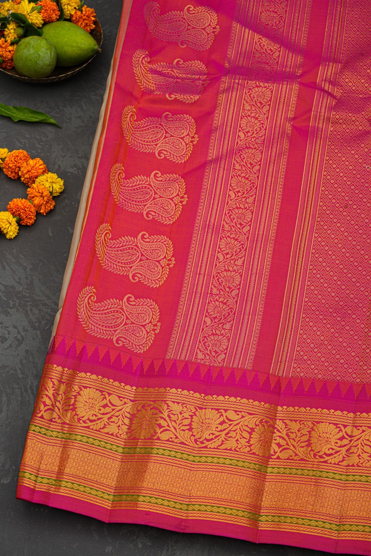 Gadwal Silk Beige Saree