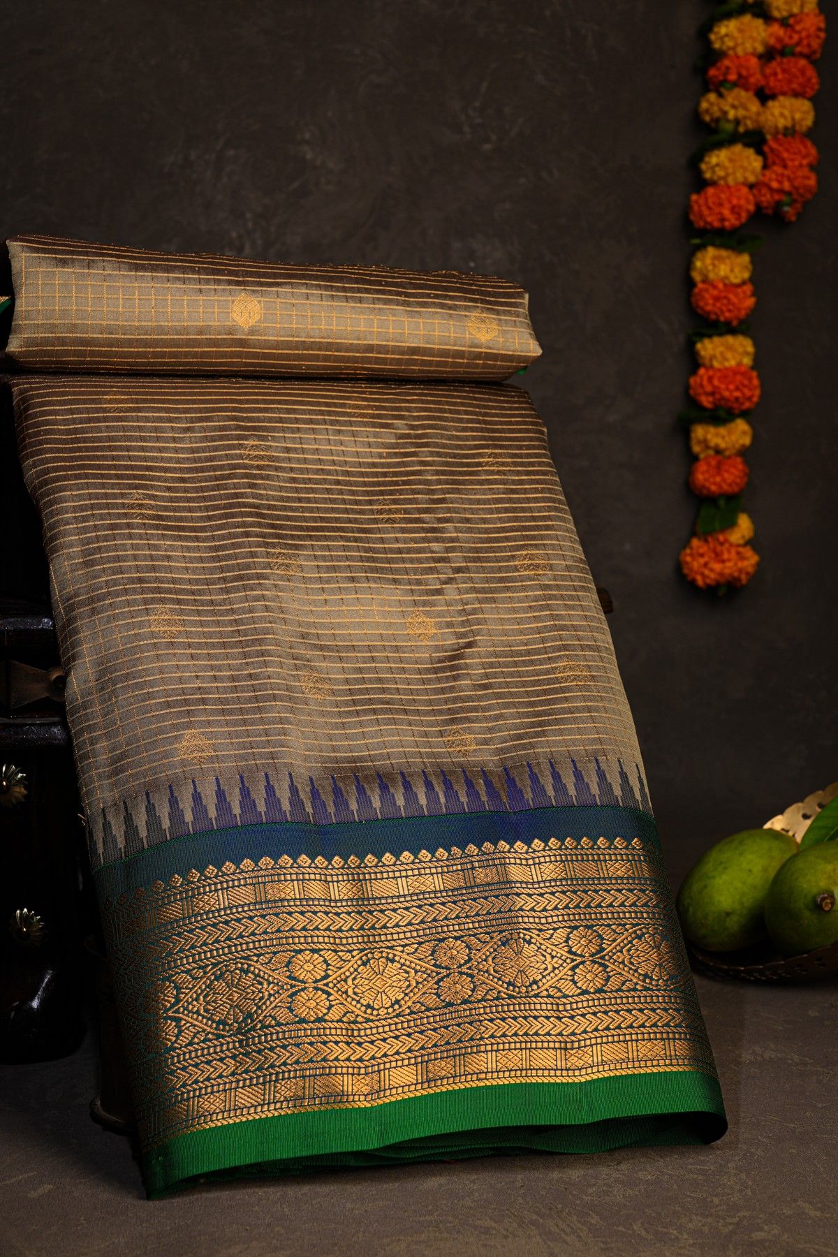 Gadwal Silk Multi Colour Saree