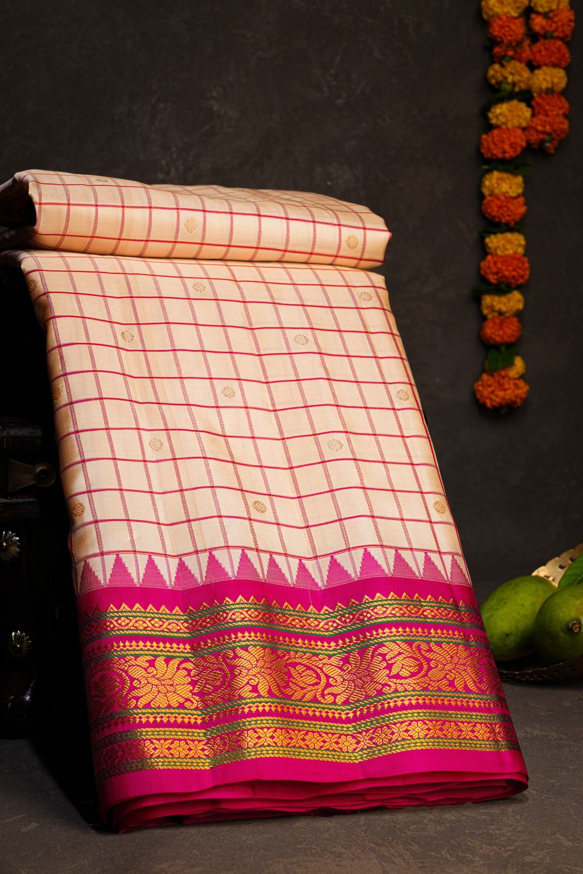 Gadwal Silk Light Pink Saree